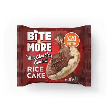 (Box of 24) Bite & More Milk Chocolate Coated Protein Rice Cake 18g