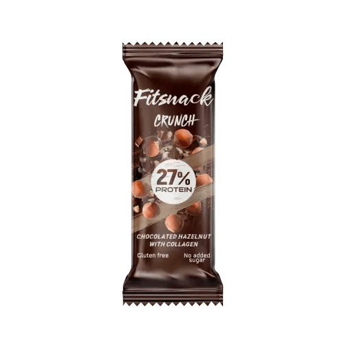 fitsnack بروتين كرانش 27% بروتين كولاجين - شوكلاتة بندق
