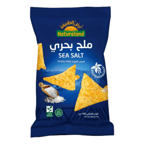 شيبس التورتيا ملح بحري 150جم عضوي أرض الطبيعة