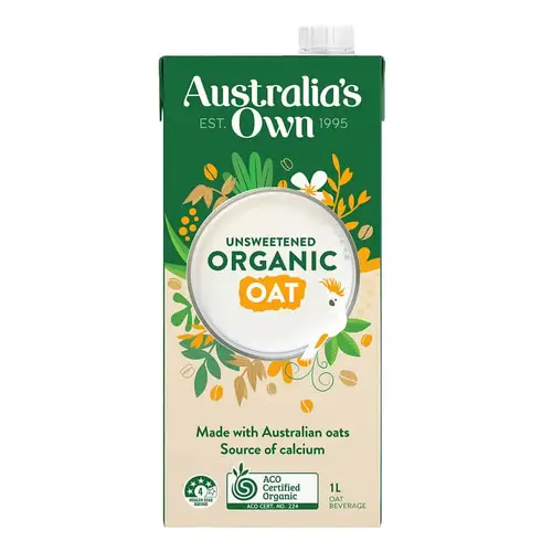 حليب الشوفان غير محلى العضوي 1لتر Australia's Own