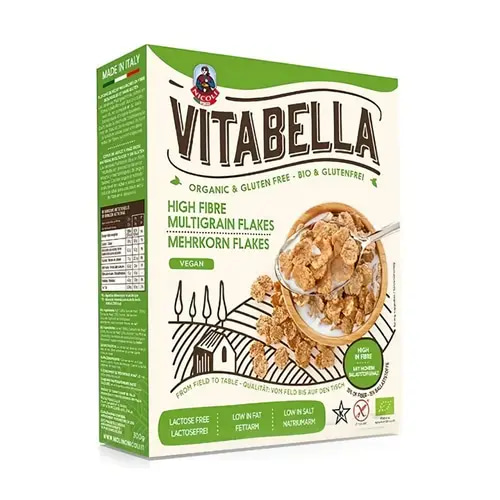 كورن فلكس الياف متعدد الحبوب عضوي خالي الجلوتين نباتي 340 جم فيتابيلا Vitabella
