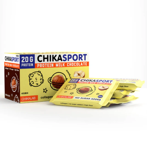 (Box of 12) Chika sport chocolate Keto No Added Sugar 100g Chikalab - Hazelnut