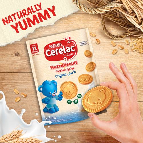 Cerelac Baby Food Nutri Biscuit Original 12 Months 180g - Plain
