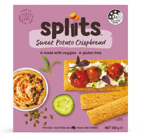 Spliits Gluten Free Vegan Crispbread 130g - sweet potato