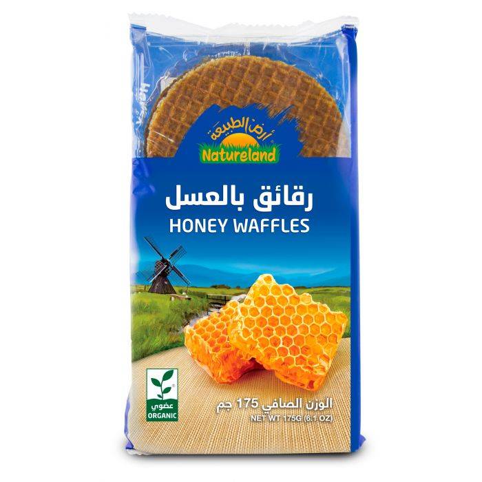 رقائق وافل بالعسل عضوي 175جم أرض الطبيعة