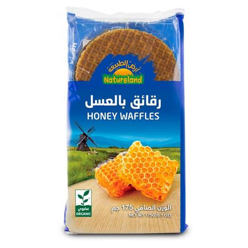 رقائق وافل بالعسل عضوي 175جم أرض الطبيعة