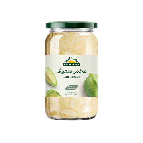 مخمر ملفوف ساوركراوت 680جم عضوي - أرض الطبيعة