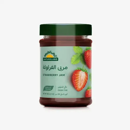 مربى عضوي خالي الجلوتين 200جم أرض الطبيعة - مربى فراولة