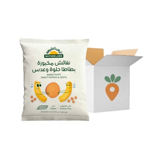 (Box of 6) Natureland Baked Puffs - Sweet Potato & Lentil 12g