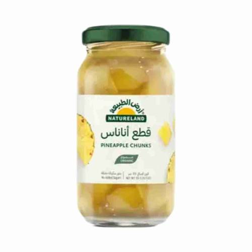 قطع أناناس بعصير الأناناس بدون إضافات 355جم عضوي - أرض الطبيعة