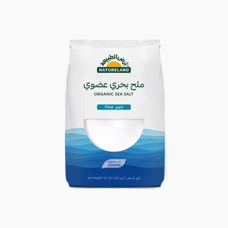 ملح بحري ناعم عضوي 1 كجم أرض الطبيعة