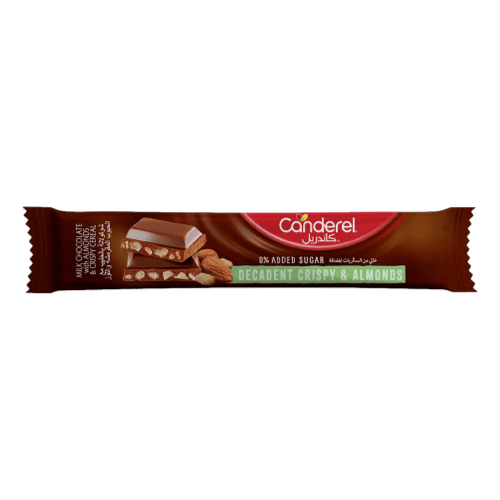 Canderel No Added Sugar Milk Chocolate with Crispy Grains & Almonds 27g