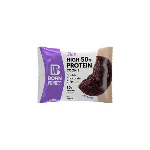 Born Winner Slim Double Chocolate Chip Cookies 60g