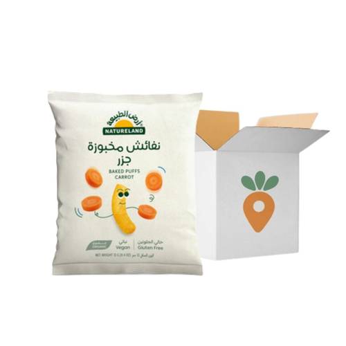 (Box of 6) Natureland Baked Puffs - Carrot 12g
