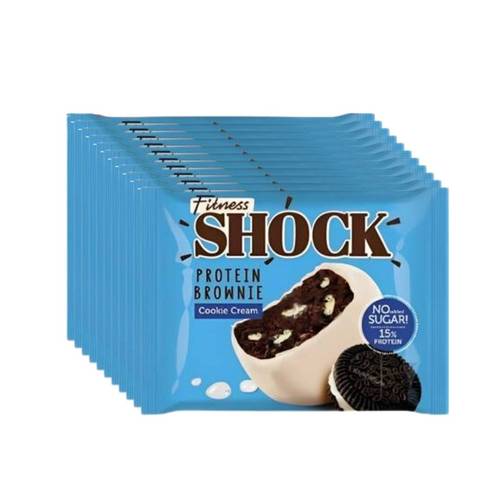 (Box of 10) Protein White Brownie Cookie Cream 50g - Fitness Shock