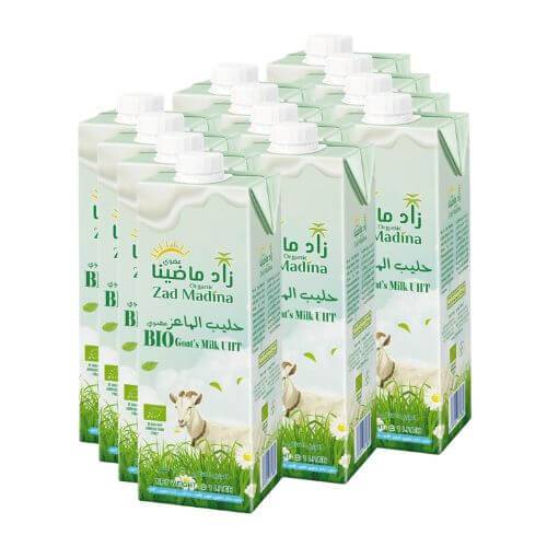 (كرتون 12حبة) حليب ماعز عضوي إيطالي 1لتر - كامل الدسم زاد ماضينا