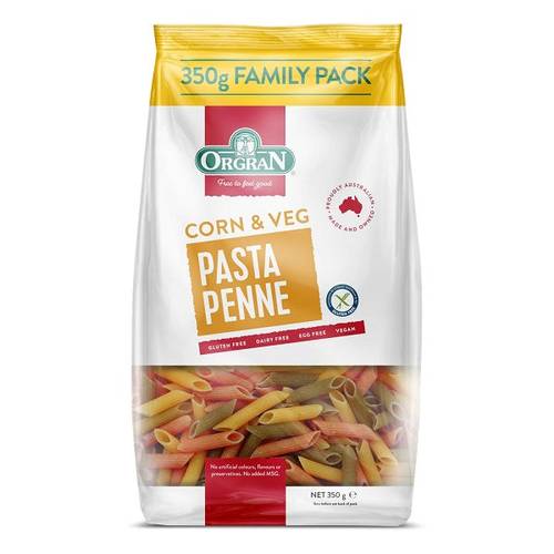 Orgran Corn & Vegetable Penne Pasta, Gluten Free 350g