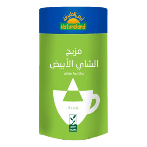 مزيج الشاي الأبيض عضوي خالي الجلوتين ١5 كيس هرمي عضوي أرض الطبيعة