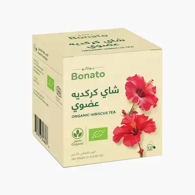 شاي كركديه عضوي 12 كيس بوناتو