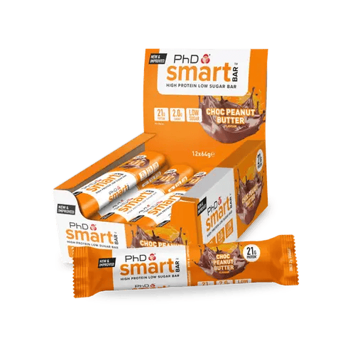 (Box of 12) PhD Smart Protein Bar Chocolate Peanut Butter Flavor 64g
