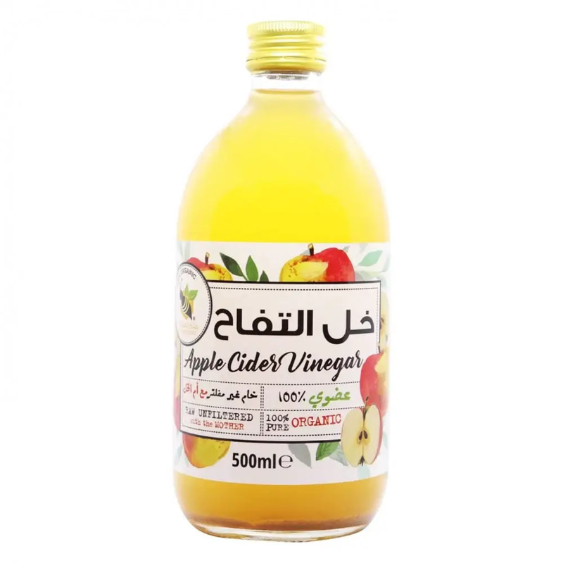 خل التفاح العضوي مع أم الخل 500 مل - منتج الطبيعة
