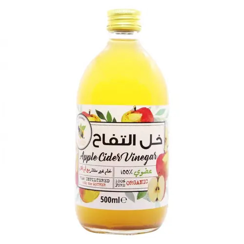 خل التفاح العضوي مع أم الخل 500 مل - منتج الطبيعة