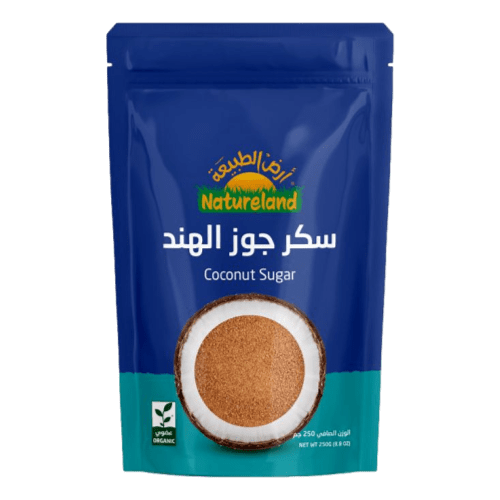 سكر جوز الهند عضوي 250جم ارض الطبيعة