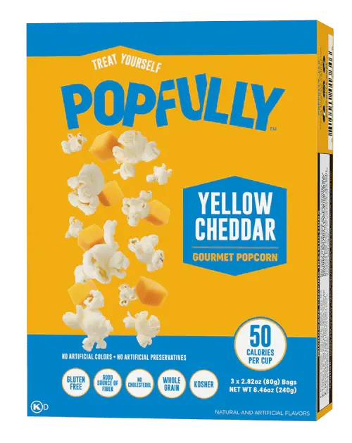 Popfully Yellow Cheddar Microwave Popcorn - 3 Bags