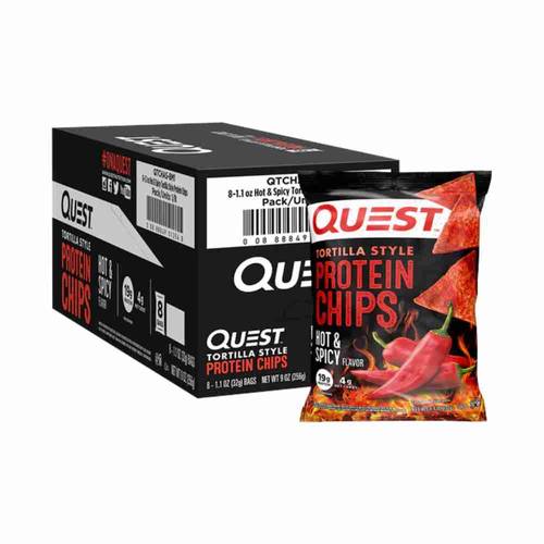 (Pack of 8) Quest Nutrition Tortilla Style Protein Chips – Hot & Spicy 32g