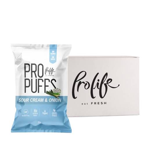 (Box of 20) Prolife Pro Puffs High Protein 50g - Sour Cream & Onion