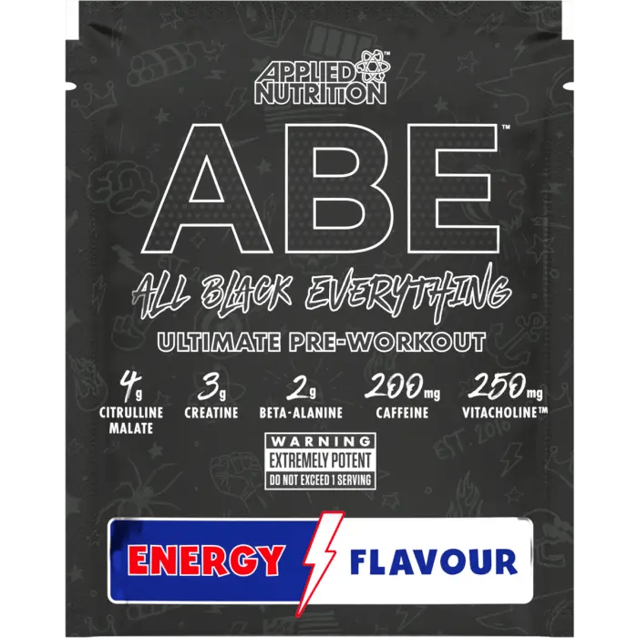 أبلايد نيوتريشن بري ووركاوت ABE قبل التمرين 1 حصه - 200مجم كافيين و 4جم سيترولين مالت-نكهة الطاقة