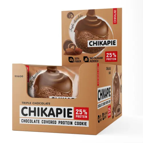 (Box) Chikapie chocolate cooki with buttercream filling 9x60g - Triple Chocolate