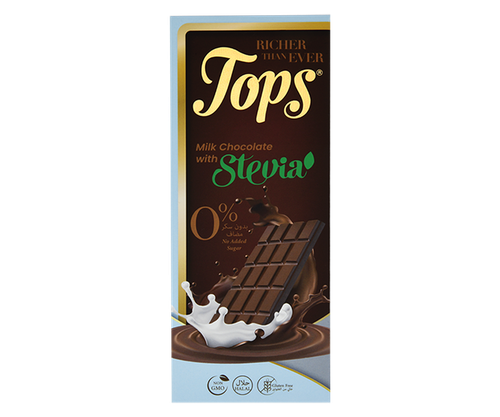 Tops Stevia Milk Chocolate 60g – Gluten-Free No Added Sugar