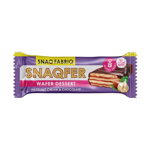 Snaq Fabriq Snaqfer Wafer Dessert 45g Chocolate Hazelnut Gluten-Free No Added Sugar