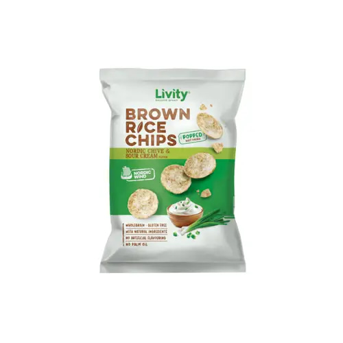 Levity Brown Rice Chips Chives & Sour Cream Gluten-Free 60g