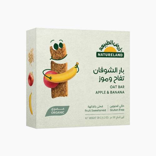 بار الشوفان - تفاح وموز  6×20جم عضوي أرض الطبيعة