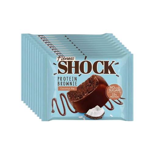 (Box of 10) Fitness Shock Protein Brownie 50g - Coconut Cake Flavor