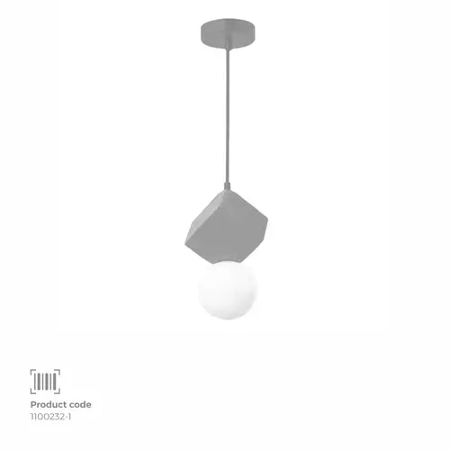 معلقة رخامية  25 سم  زجاج مثلج اسود  | E27 | KT6002BK