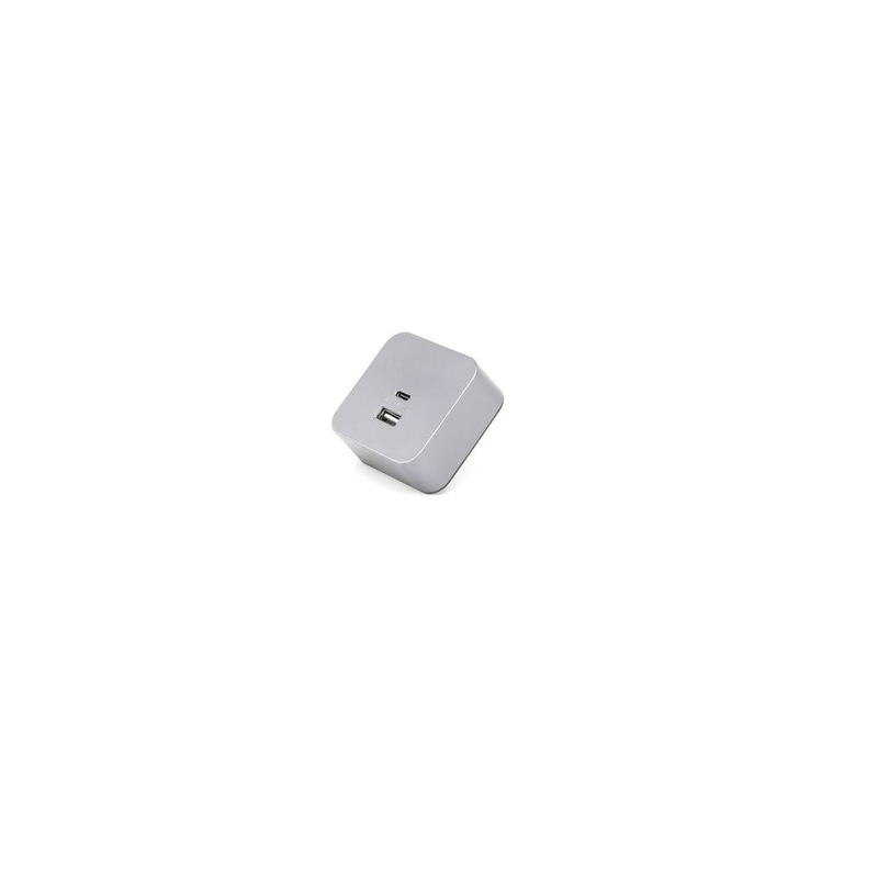 فيش مربع منفذ USB رمادي