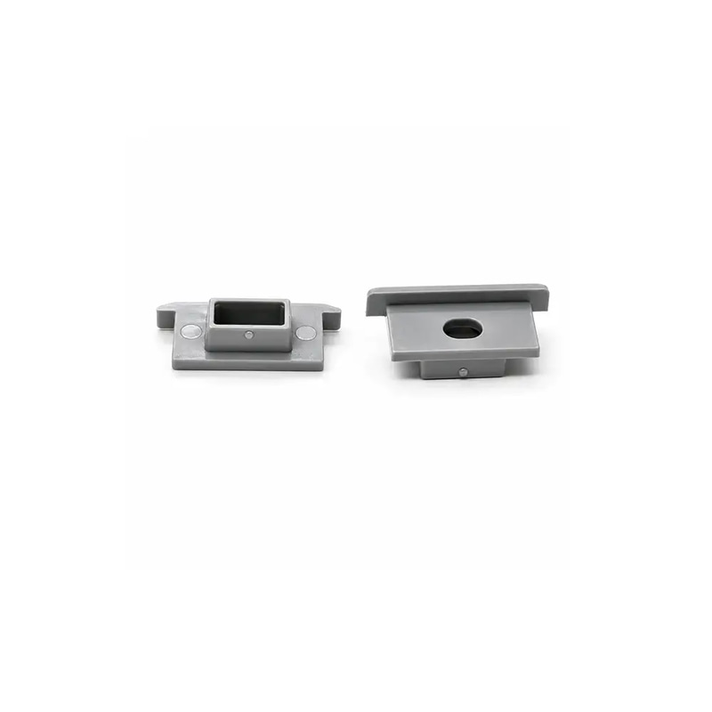 End cap for silver recessed floor aluminum profile (Height: 1.13 cm, Width: 2.15 cm)