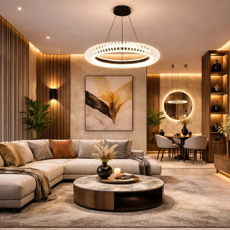 معلقة ليد   60 سم ابيض اسود 38 واط | 3000K |MD8008-6
