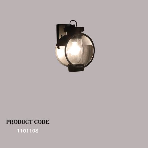 اطار اضاءة حائط دائري اسطواني اسود E27