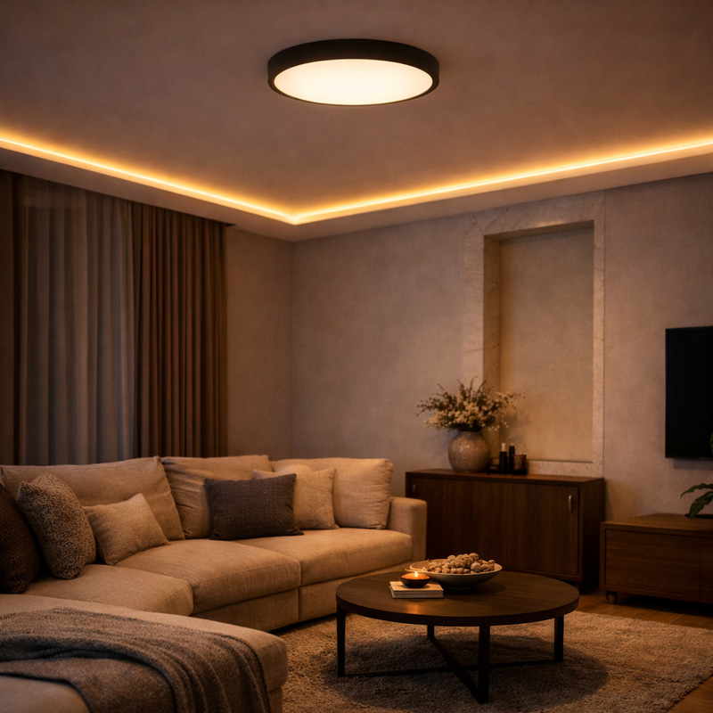 لطش المنيوم مطور 18سم اسود 20واط|  4000K