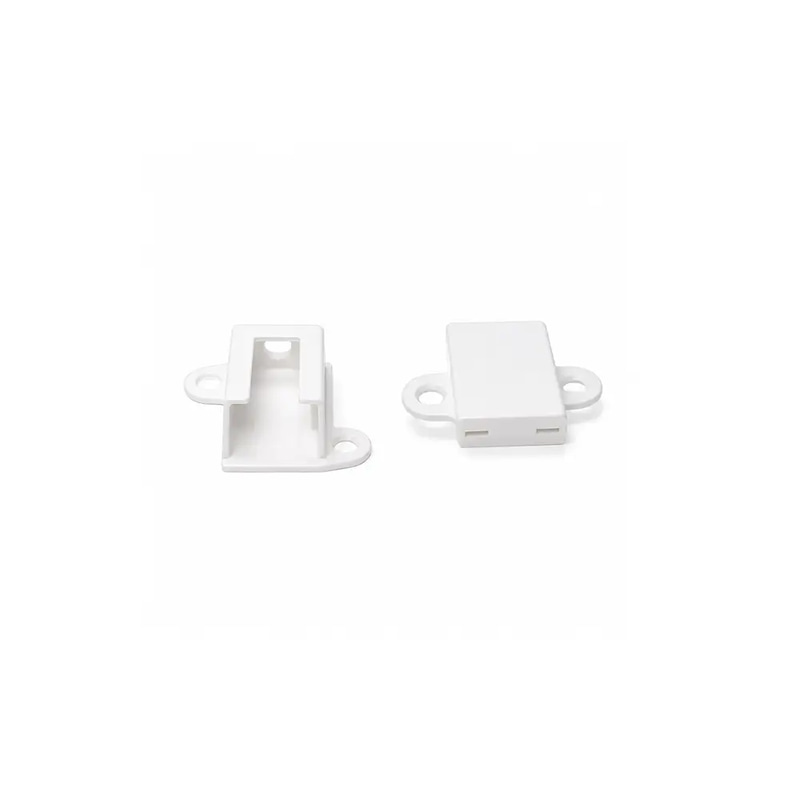 Silver surface-mount aluminum channel end cap (height 0.69 cm, width 1.43 cm)