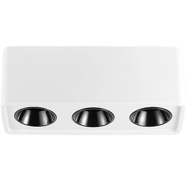 White linear triple surface-mounted ceiling frame