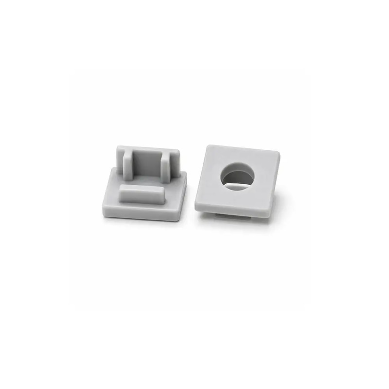 End cap for silver surface-mounted aluminum channel (Height: 1.43 cm, Width: 1.6 cm)
