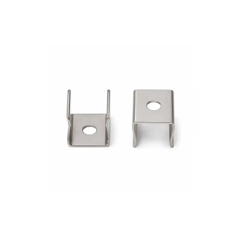 Mounting clip for silver surface-mounted aluminum profile (Height: 1.0 cm, Width: 0.95 cm)