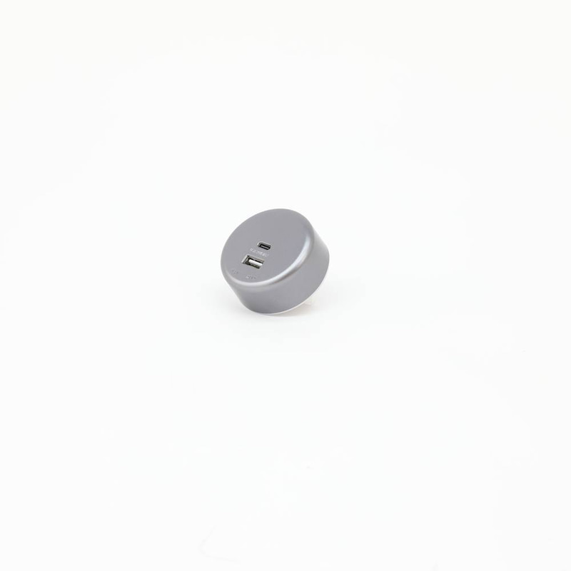فيش مدور منفذ USB رمادي