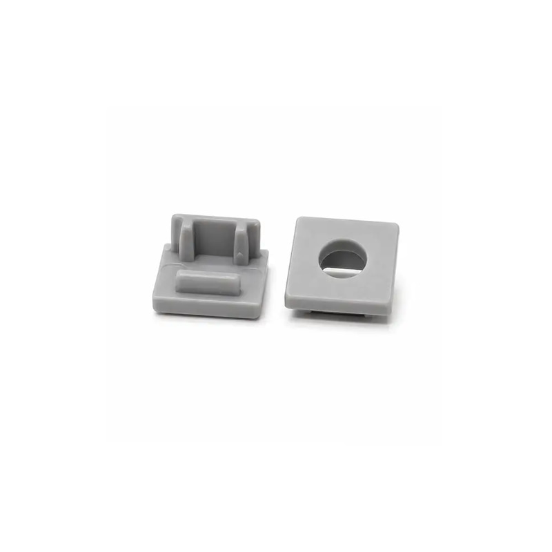 End cap for silver surface-mounted aluminum channel (Height: 1.0 cm, Width: 0.95 cm)