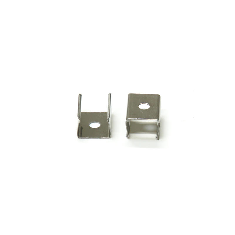 Mounting clip for silver surface-mounted aluminum profile (Height: 1.0 cm, Width: 0.95 cm)